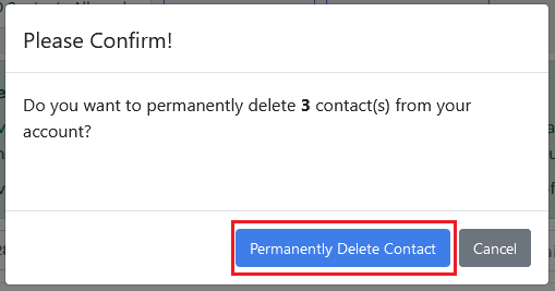 Delete Contact Confirmation